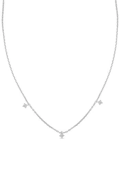 Bony Levy Mika 18k White Gold Diamond Charm Necklace In Orange