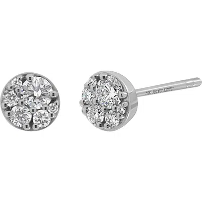 Bony Levy Mika 18k White Gold Diamond Round Stud Earrings In Metallic