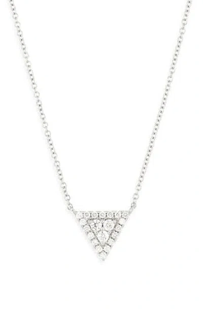 Bony Levy Mika 18k White Gold Diamond Triangle Pendant Necklace In Metallic