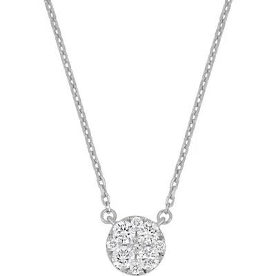 Bony Levy Mika 18k White Gold Pavé Diamond Disc Pendant Necklace In Metallic