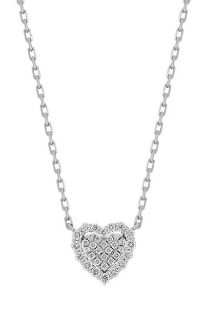 Bony Levy Mika 18k White Gold Pavé Diamond Heart Pendant Necklace
