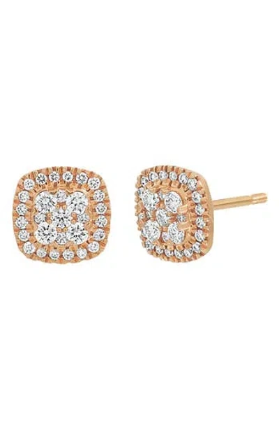 Bony Levy Mika Diamond Halo Stud Earrings In 18k Rose Gold