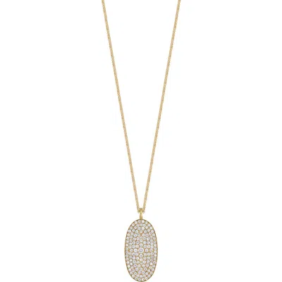 Bony Levy Mika Diamond Pavé Oval Pendant Necklace In 18k Yellow Gold