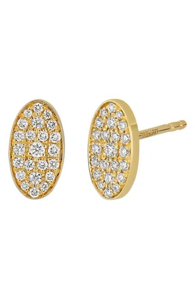 Bony Levy Mika Diamond Pavé Oval Stud Earrings In Gold