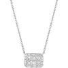 Bony Levy Mika Diamond Small Square Pendant Necklace In Metallic
