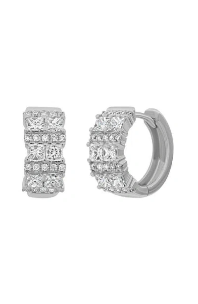 Bony Levy Mika Diamond Wide Huggie Hoop Earrings In Silver