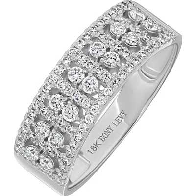 Bony Levy Mika Diamond Wide Stacking Ring In 18k White Gold