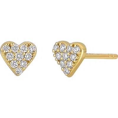 Bony Levy Mika Heart Diamond Stud Earrings In Gold
