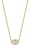 Bony Levy Mika Oval Diamond Cluster Bar Necklace In 18k Yellow Gold