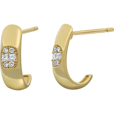 Bony Levy Mika Oval Diamond Cluster Hoop Earrings In Gold