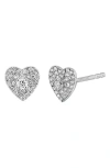 Bony Levy Mika Pavé Diamond Heart Stud Earrings In 18k White Gold