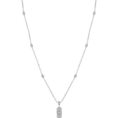 Bony Levy Mika Petite Diamond Pendant Necklace In Metallic