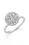 Bony Levy Mika 18k Gold Pavé Diamond Round Halo Ring In Brown