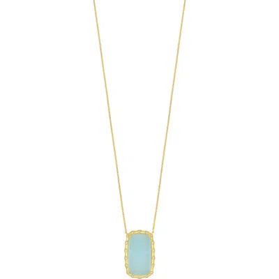 Bony Levy Milky Aquamarine & Diamond Pendant Necklace In 18k Yellow Gold