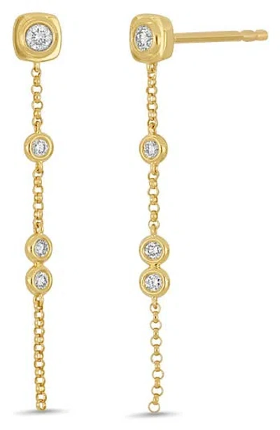 Bony Levy Monaco 18k Yellow Gold Diamond Linear Drop Earrings