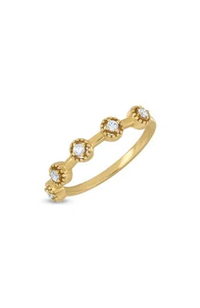 Bony Levy Monaco 18k Yellow Gold Diamond Stackable Ring In Pink