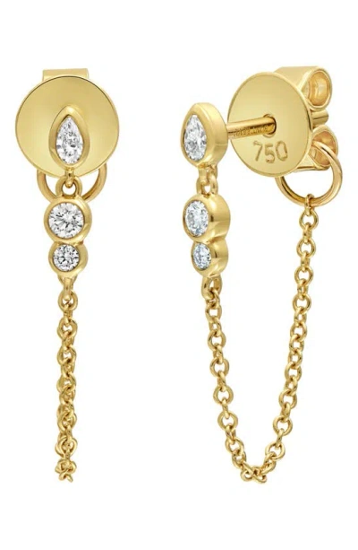 Bony Levy Monaco Diamond Bezel Chain Earrings In Gold