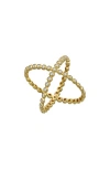Bony Levy Monaco Diamond Crossover Ring In 18k Yellow Gold
