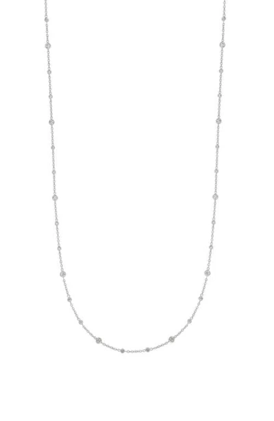 Bony Levy Monaco Long Diamond Station Necklace In 18k White Gold