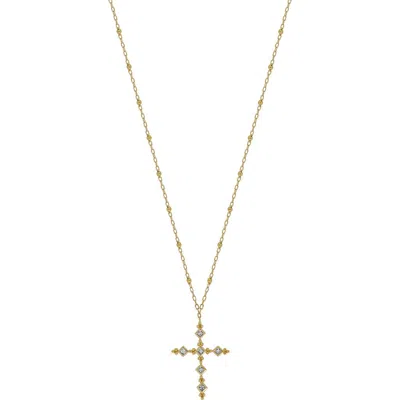 Bony Levy Mykonos Cross Pendant Necklace In Gold