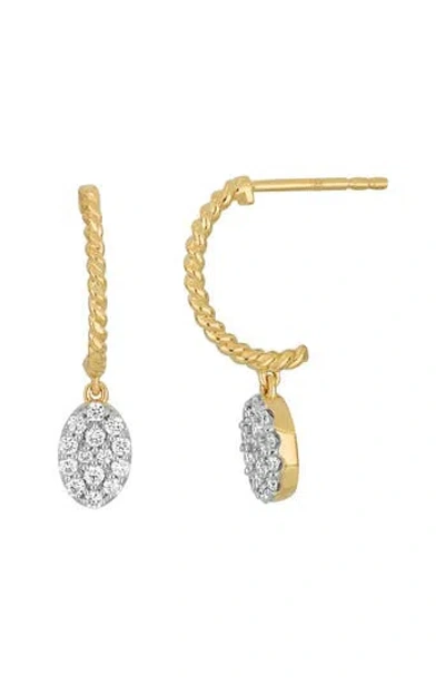 Bony Levy Mykonos Diamond Drop Hoop Earrings In 18k Yellow Gold