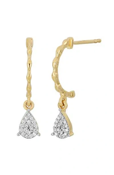 Bony Levy Mykonos Diamond Drop Hoop Earrings In 18k Yellow Gold