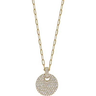 BONY LEVY BONY LEVY PAVÉ DIAMOND DISC PENDANT NECKLACE 