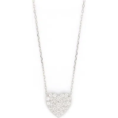 Bony Levy Pavé Diamond Heart Pendant Necklace In 18k White Gold/diamond