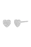Bony Levy Pavé Diamond Heart Stud Earrings In Metallic