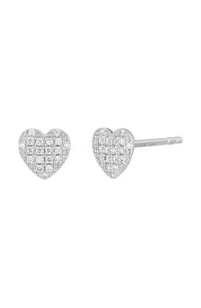 Bony Levy Pavé Diamond Heart Stud Earrings In Metallic