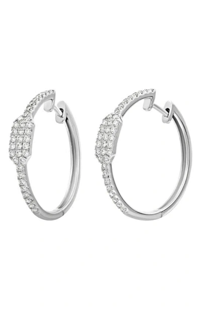 Bony Levy Pavé Diamond Hoop Earrings In Metallic