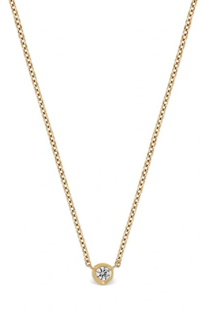 Bony Levy Petite Bezel Diamond Solitaire Necklace In Gold