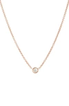 Bony Levy Petite Bezel Diamond Solitaire Necklace In Gold