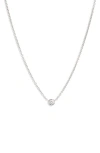Bony Levy Petite Bezel Diamond Solitaire Necklace In White Gold/diamond