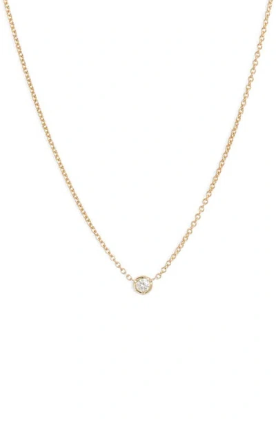 Bony Levy Petite Bezel Diamond Solitaire Necklace In Yellow Gold/diamond