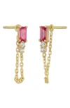 Bony Levy Pink Topaz & Diamond 14k Gold Chain Drop Earrings In Multi