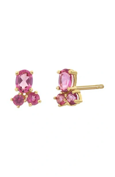 Bony Levy Pink Topaz Stud Earrings In 14k Yellow Gold