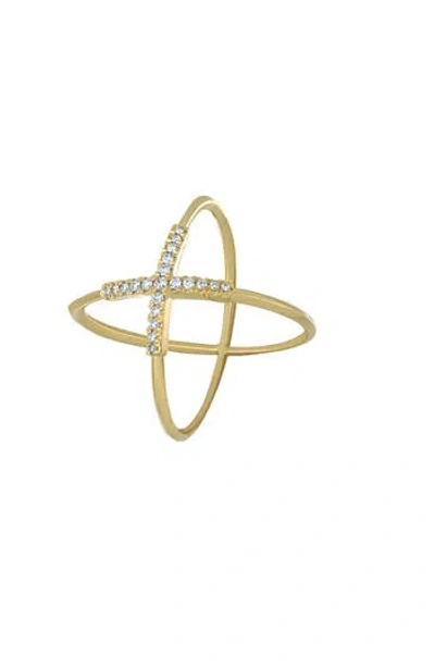 Bony Levy Prism Diamond Crossover Ring In Gold