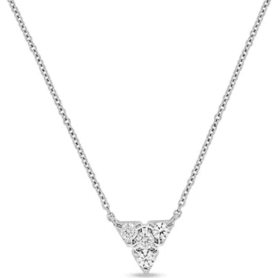Bony Levy Rita 18k White Gold Diamond Triangle Pendant Necklace In Metallic