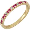 Bony Levy Ruby & Diamond Stack Ring In Gold