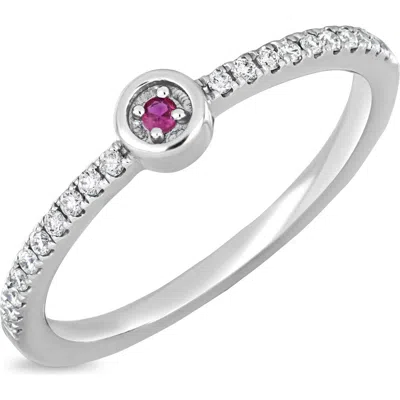 Bony Levy Ruby & Diamond Stackable Ring In Purple