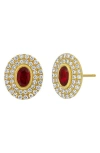 Bony Levy Ruby & Diamond Stud Earrings In 18k Yellow Gold
