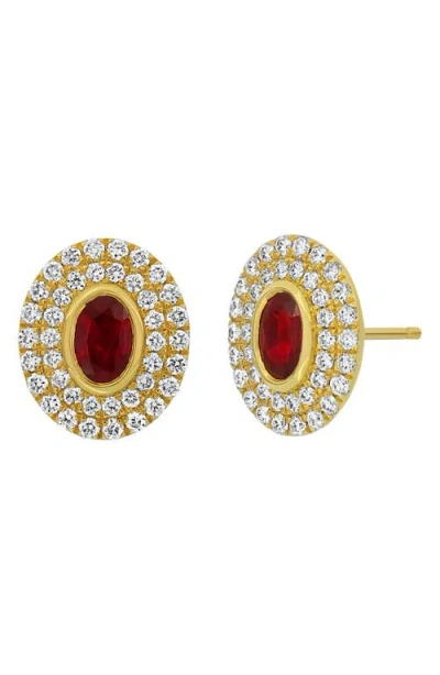 Bony Levy Ruby & Diamond Stud Earrings In 18k Yellow Gold