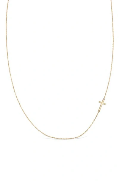 Bony Levy Sideways 14k Gold Cross Pendant Necklace
