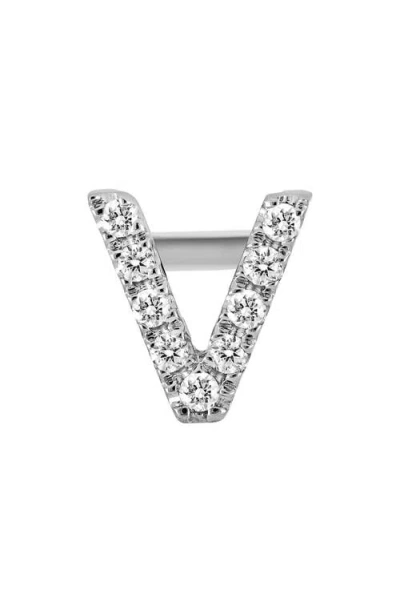 Bony Levy Single Initial Earring In White Gold/v