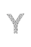 Bony Levy Single Initial Earring In White Gold/y