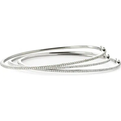 Bony Levy Skinny Stackable Diamond Bangle In 18k White Gold