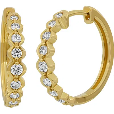 Bony Levy Small Florentine Diamond Hoop Earrings In 18k Yellow Gold