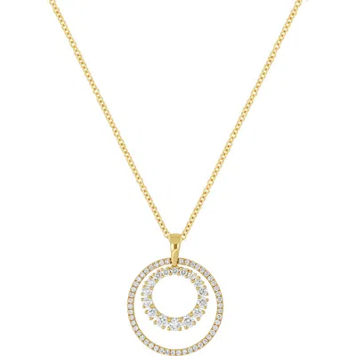 Bony Levy Solstice 18k Gold Double Diamond Circle Pendant Necklace