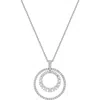 Bony Levy Solstice 18k Gold Double Diamond Circle Pendant Necklace In Silver